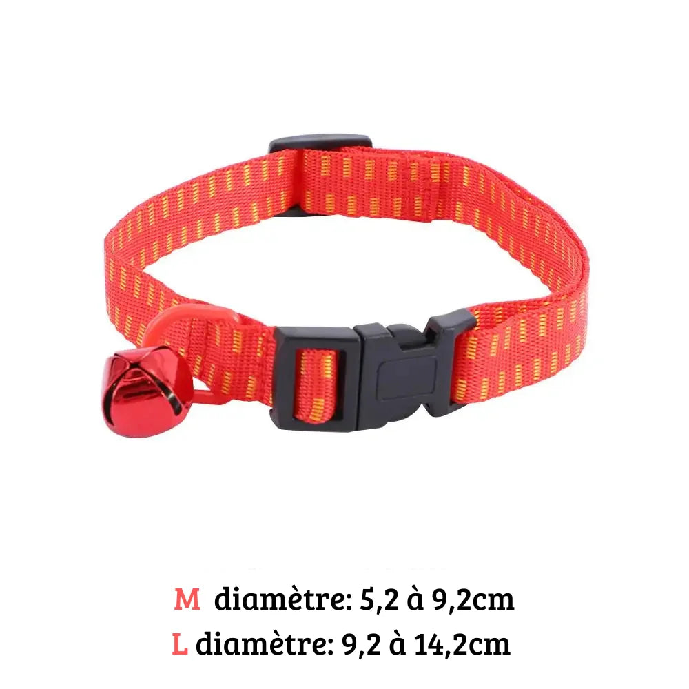 Collier antiparasitaire rouge pour chien avec indication des tailles M et L