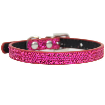 Collier cuir PU petit chien boucle strass