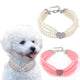 Collier multi-rangs de perles pour petit chien avec pendentif cœur