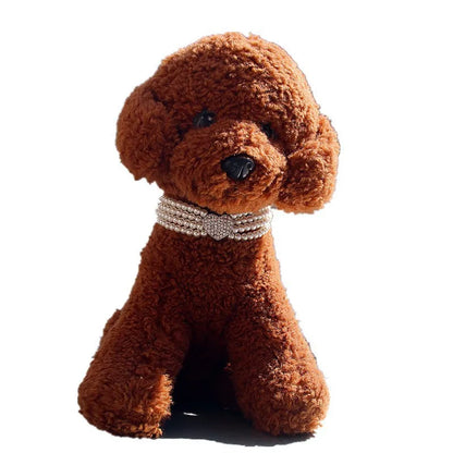 Collier multi-rangs de perles pour petit chien avec pendentif cœur