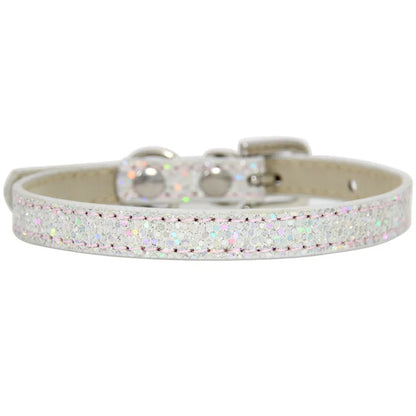 Collier cuir PU petit chien boucle strass