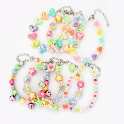Collier pour petit chien à perles et fleurs pastel