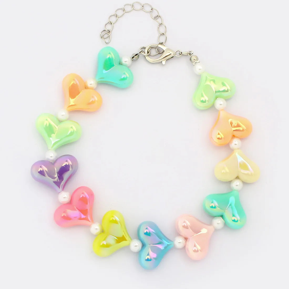 Collier pour petit chien à perles et fleurs pastel