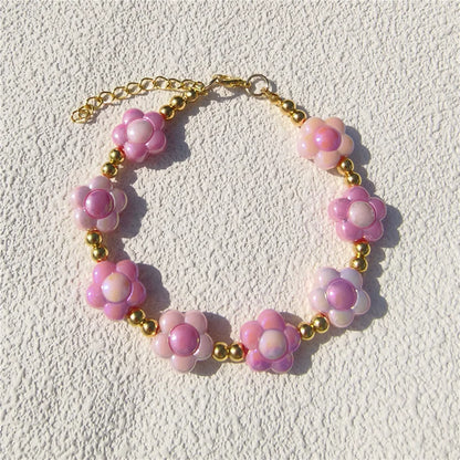 Collier pour petit chien à perles et fleurs pastel
