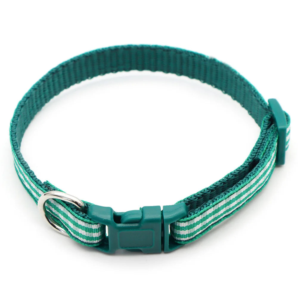 Collier nylon carreaux petit chien coloré
