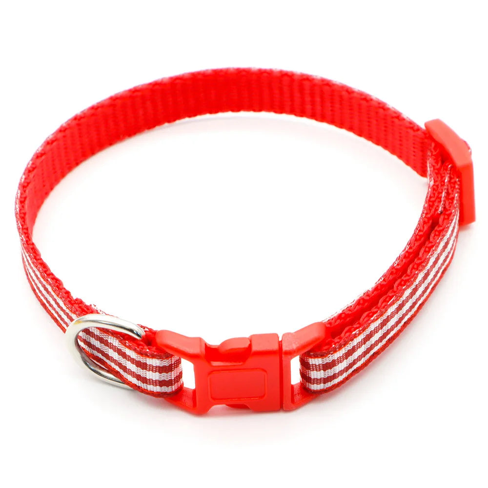 Collier nylon carreaux petit chien coloré