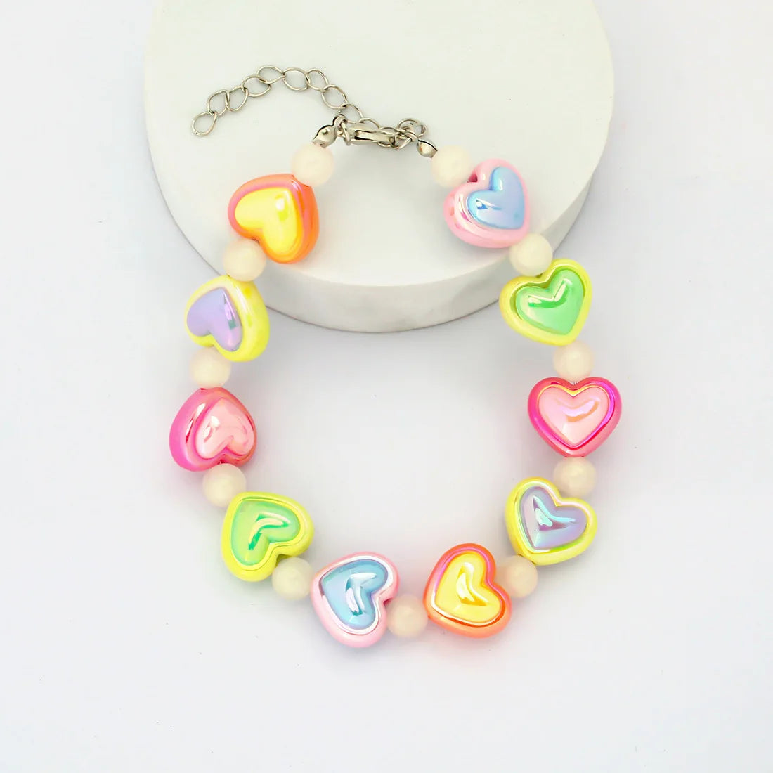 Collier pour petit chien à perles et fleurs pastel