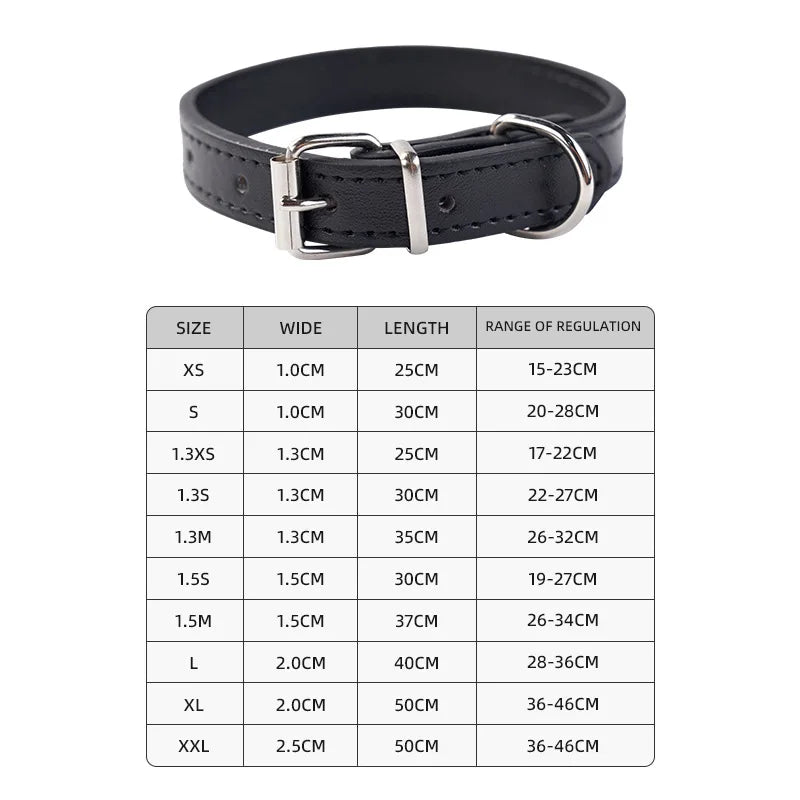Collier cuir PU uni petit chien multi-coloris