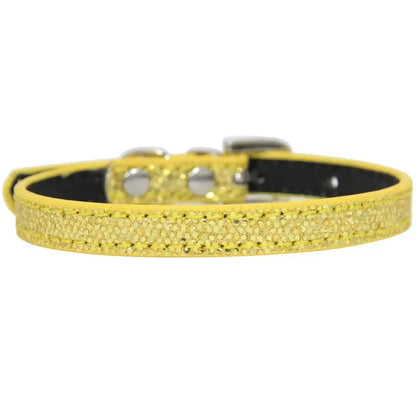 Collier cuir PU petit chien boucle strass