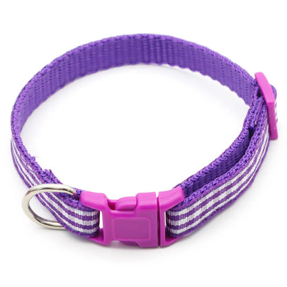 Collier nylon carreaux petit chien coloré