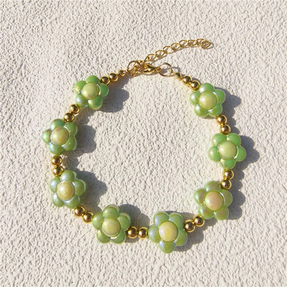 Collier pour petit chien à perles et fleurs pastel