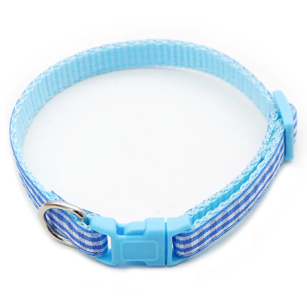 Collier nylon carreaux petit chien coloré
