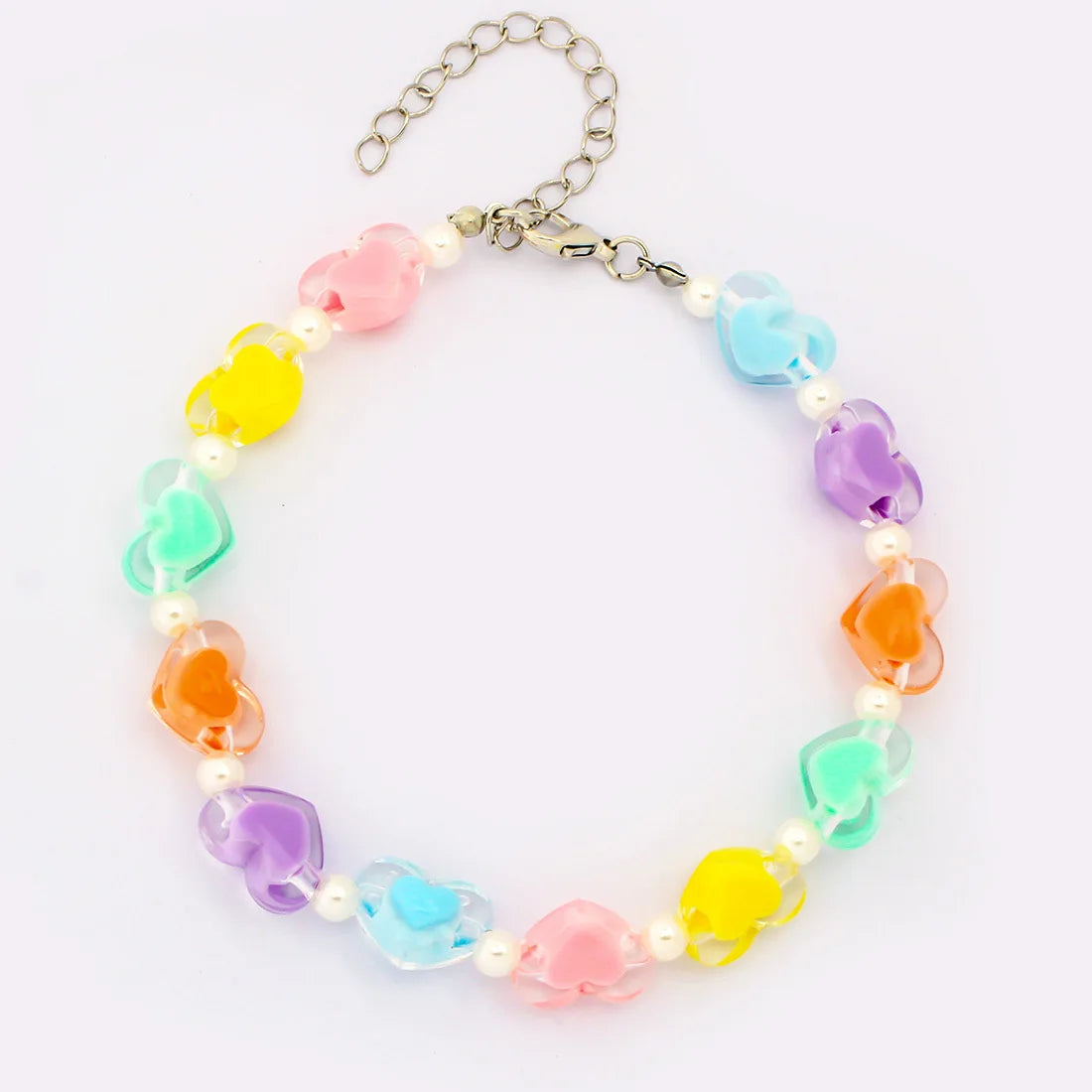 Collier pour petit chien à perles et fleurs pastel