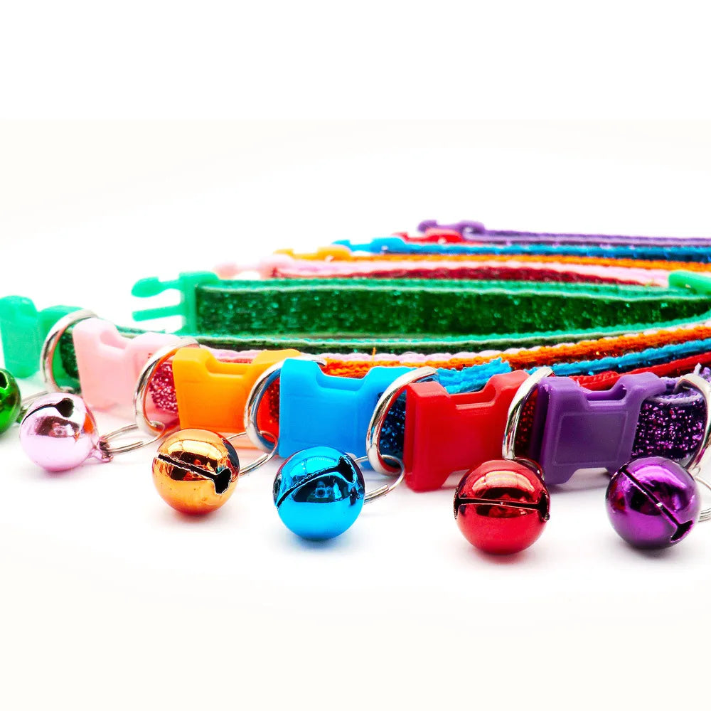 Collier pailleté petit chien clochette