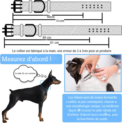 Schéma explicatif pour choisir la bonne taille de collier tactique large.