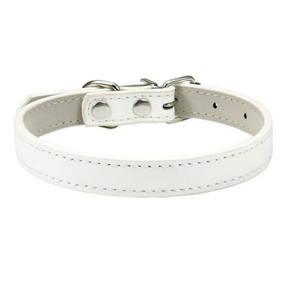 Collier cuir PU uni petit chien multi-coloris