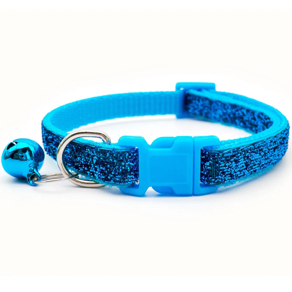Collier pailleté petit chien clochette