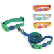Aperçu des coloris disponibles pour cet ensemble collier et laisse pour chien présenté sur fond blanc.