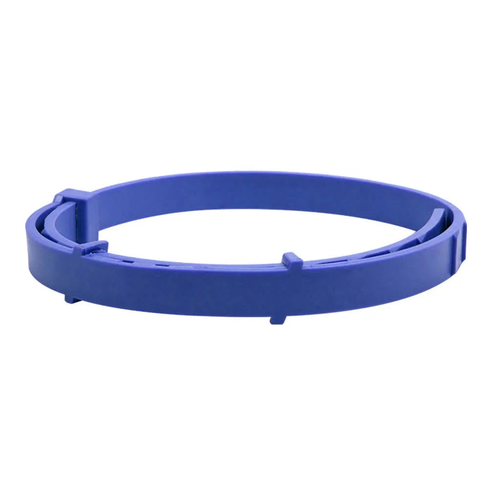 Collier anti-stress réglable bleu pour chien présenté seul sur fond clair