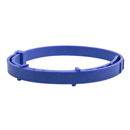 Collier anti-stress réglable bleu pour chien présenté seul sur fond clair