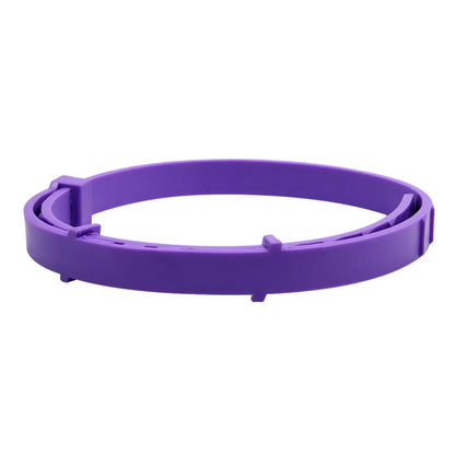 Collier anti-stress réglable violet pour chien présenté seul sur fond clair