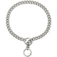 Collier chaîne argenté pour chien présenté à plat sur fond clair.