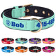 Collier pour chien avec bande imprimée large, intérieur noir et finition vert d’eau, présenté avec plusieurs coloris disponibles.