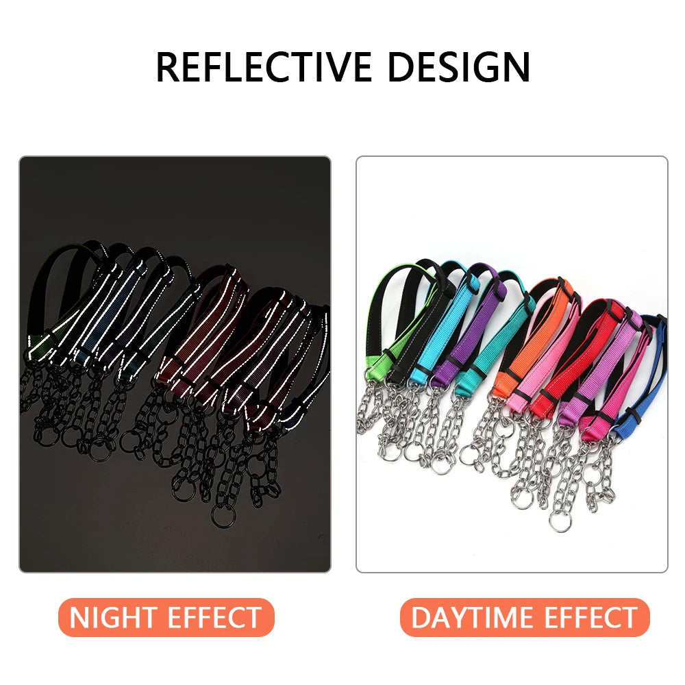 Comparaison de colliers martingale réfléchissants avec effet de nuit et effet de jour.