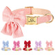 Collier pour chien rose clair avec grand nœud papillon et aperçu des différents coloris disponibles