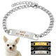 Visuel produit d’un collier chaîne personnalisé pour petit chien avec chihuahua et variantes de plaques.