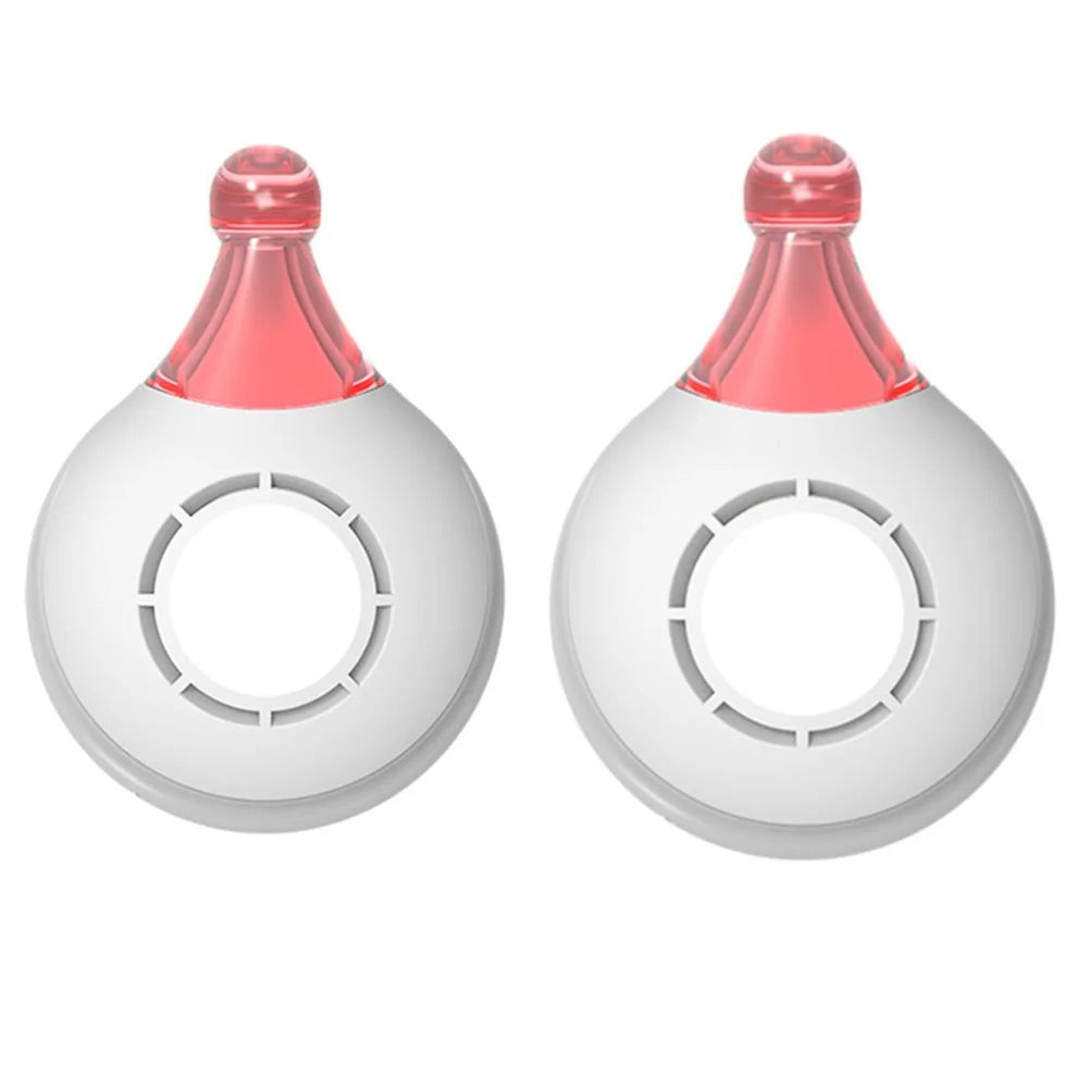 Lot de deux répulseurs ultrasoniques blancs pour collier de chien sur fond clair