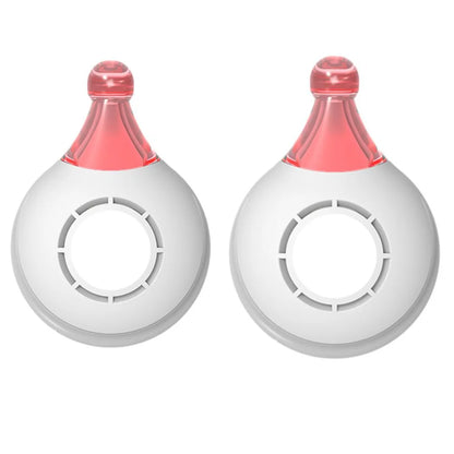 Lot de deux répulseurs ultrasoniques blancs pour collier de chien sur fond clair