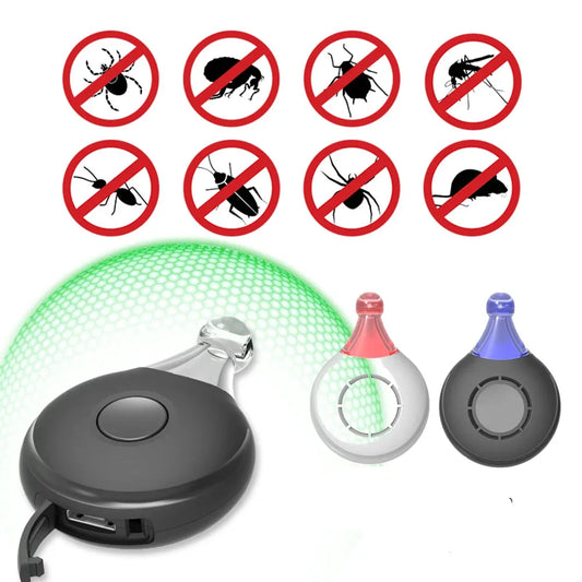 Vue arrière d’un répulseur ultrasonique rechargeable noir pour collier de chien